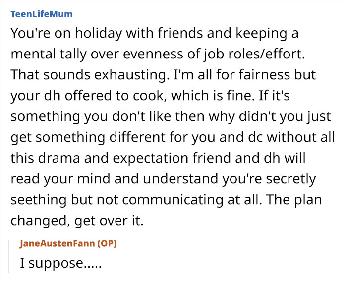 Woman regrets trip with friend and husband after plans change and tensions rise during holiday conversation.