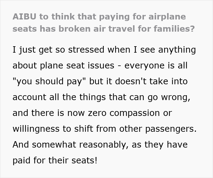 Mom vents online about stressful 6-leg flight with a kid, sharing frustrations over plane seat issues and lack of passenger compassion.