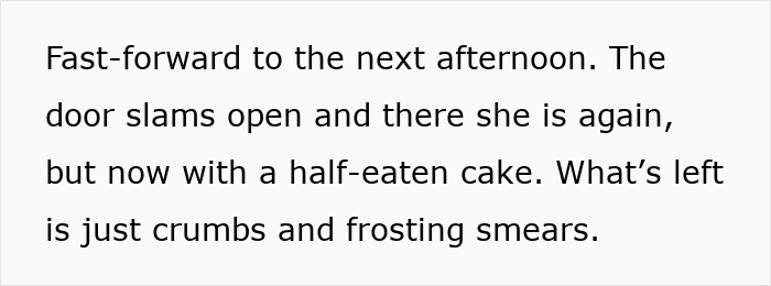 Woman holding half-eaten cake confronts bakery threatening social media roasting over refund refusal.
