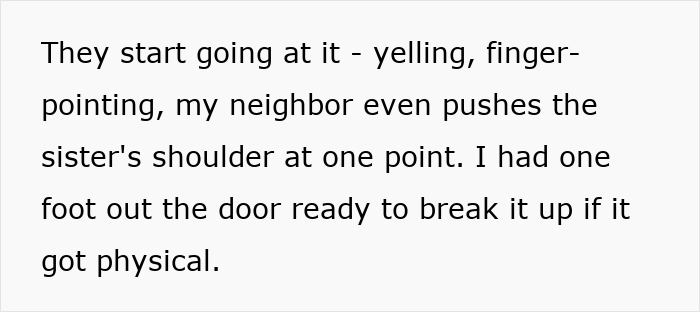 Porch confrontation as woman catches husband cheating with her sister, while neighbor witnesses the shocking argument.