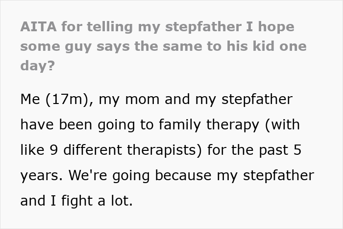 Teen stepson and stepfather in family therapy, highlighting struggles of becoming a real dad and facing rejection. - 2