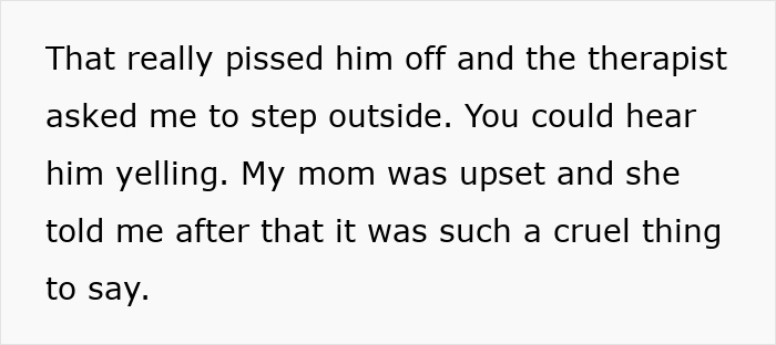 Text excerpt about a guy struggling to become his teen stepson’s real dad and facing rejection during a therapy session. - 16