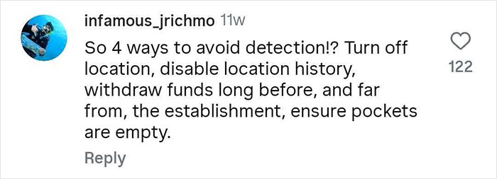 Screenshot of a social media comment listing ways men get caught by their partners, related to brothel manager advice.