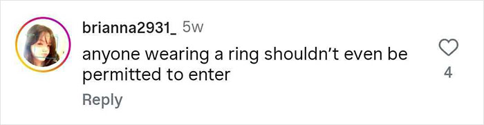 Screenshot of a social media comment criticizing wearing a ring in a brothel, highlighting ways men get caught by partners.
