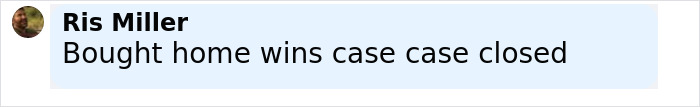 Screenshot of a social media comment by Ris Miller mentioning a home case win related to Katy Perry renting Chris Pratt’s $15 million property. - 17