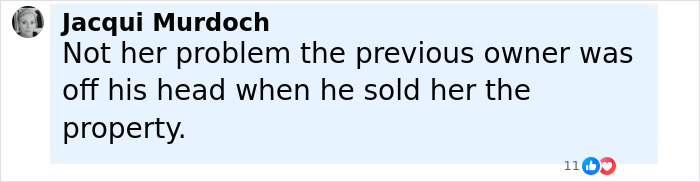 Comment from Jacqui Murdoch discussing a previous owner’s state when selling a rented $15 million property. - 13