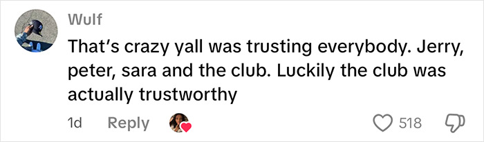 Comment on social media about trusting strangers, highlighting a warning related to woman and friend being saved from trafficking. Comment on social media about trusting strangers, highlighting a warning related to woman and friend being saved from trafficking.
