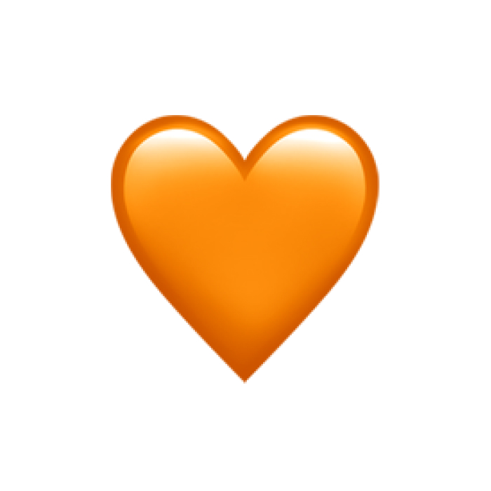 Orange heart emoji representing online affection and love in digital communication and social media context Orange heart emoji representing online affection and love in digital communication and social media context