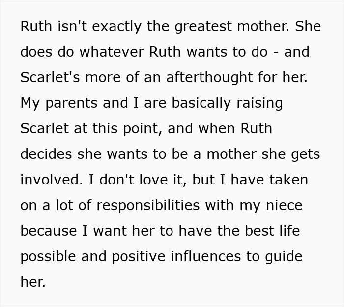 19-year-old basically raises sister's kid, managing responsibilities and facing criticism over what he feeds her.
