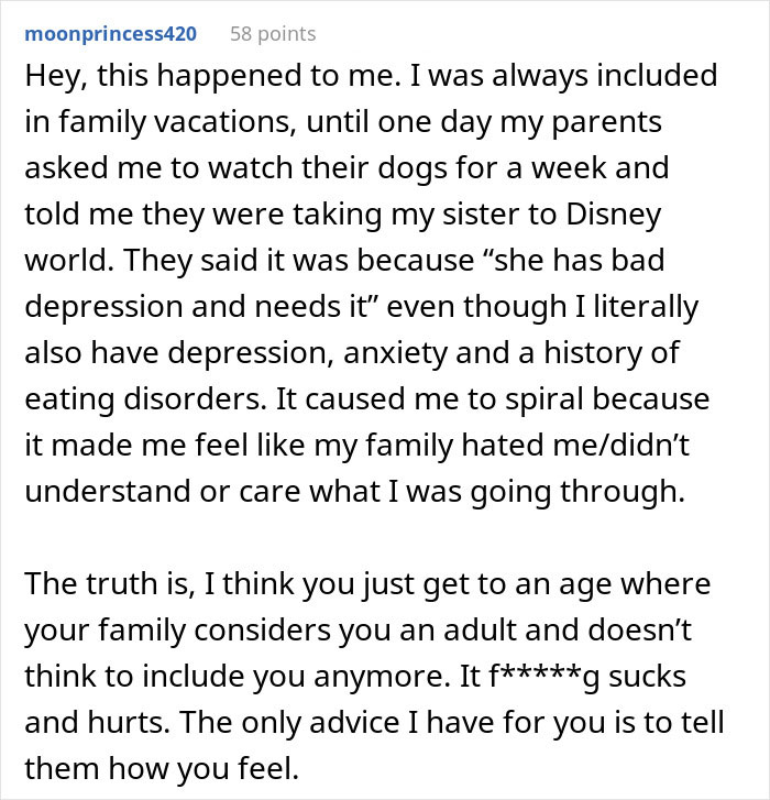 "I Cried So Much I Had Cramps": Woman Freaks Over Family Vacation, People Tell Her To Grow Up