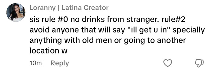 Comment warning about avoiding strangers and suspicious situations to prevent trafficking while on vacation, shared by a woman. Comment warning about avoiding strangers and suspicious situations to prevent trafficking while on vacation, shared by a woman.
