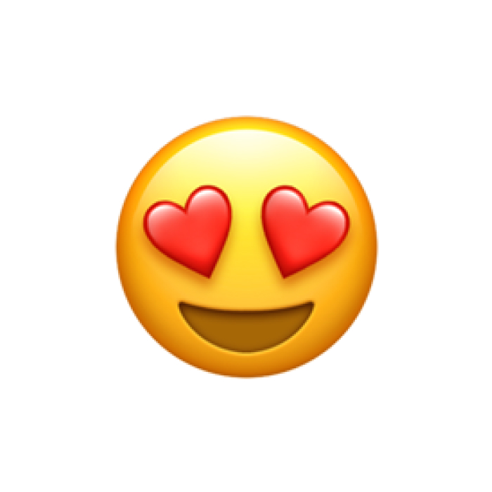 Heart emoji face with heart-shaped eyes expressing online affection and digital love emotions. Heart emoji face with heart-shaped eyes expressing online affection and digital love emotions.