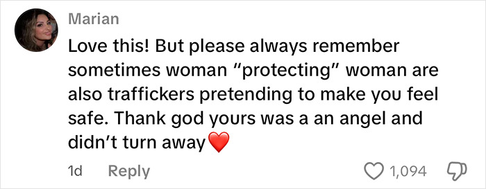 Comment warning about traffickers disguised as protectors, highlighting woman’s urgent warning after stranger saved her from trafficking. Comment warning about traffickers disguised as protectors, highlighting woman’s urgent warning after stranger saved her from trafficking.