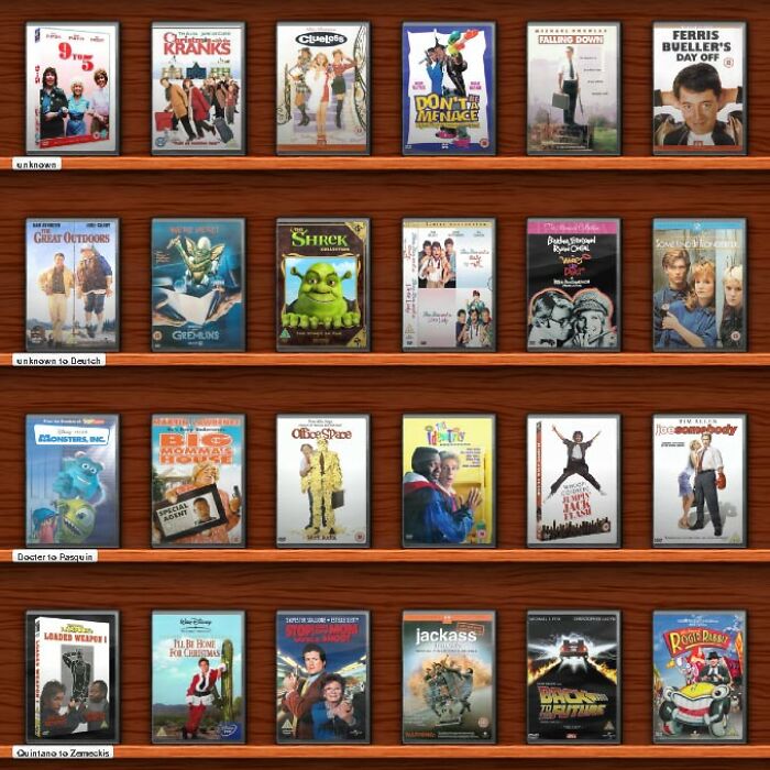 Shelf displaying DVDs of popular movies, evoking heartwarming, ridiculous, and harmless secrets people haven’t shared.