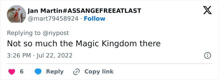 Screenshot of a Twitter reply discussing a shocking twist in a violent Disney World incident involving victim and culprit's mother.