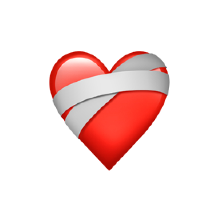 Red heart emoji wrapped with white band symbolizing online affection and common heart emoji mix-ups in digital communication. Red heart emoji wrapped with white band symbolizing online affection and common heart emoji mix-ups in digital communication.