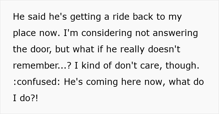 Text message expressing confusion and concern after a guy pretends to be single at a party and makes excuses when confronted.