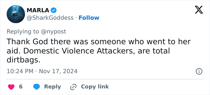 Tweet expressing relief for victim's aid in shocking twist violent Disney World incident involving victim and culprit's mother.
