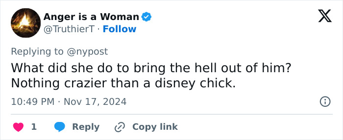 Screenshot of a tweet referencing a violent Disney World incident with shocking twist involving victim and culprit's mother.