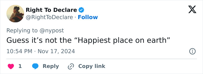 Screenshot of a tweet referencing a violent Disney World incident involving a shocking family twist.