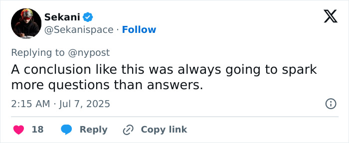 Screenshot of a tweet discussing the missing minutes in Epstein jail video fueling doubts about him acting alone. - 13