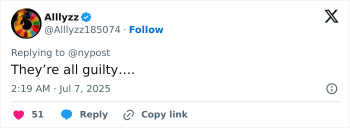 Screenshot of a tweet commenting on Epstein jail video with 8 missing minutes fueling doubts about him acting alone. - 17