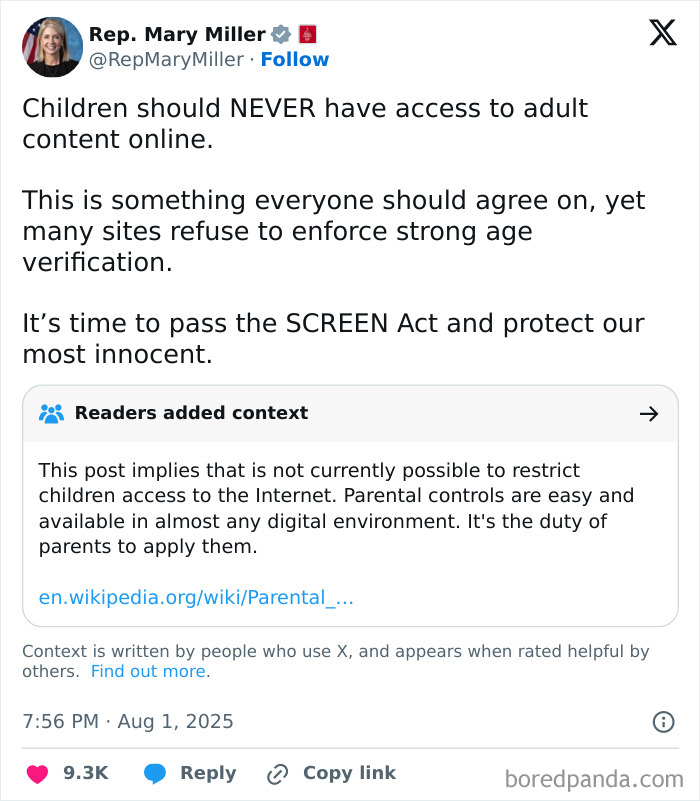 Screenshot of a social media post about protecting children online, shared in the context of chaotic British memes.