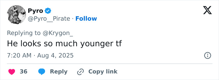 Screenshot of a tweet discussing Andrew Garfield&rsquo;s latest look and the major Botox buzz around being a vampire advantage.