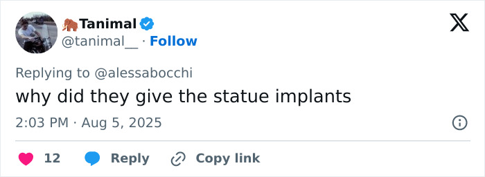 Tweet criticizing famous mermaid statue’s design, sparking debate about its portrayal of the female body and upcoming demolition. - 10