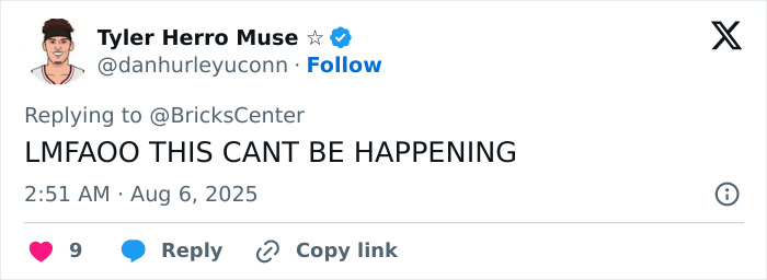 Tweet from Tyler Herro Muse reacting with surprise to viral footage of flying dildo hitting WNBA star during basketball game. Tweet from Tyler Herro Muse reacting with surprise to viral footage of flying dildo hitting WNBA star during basketball game.