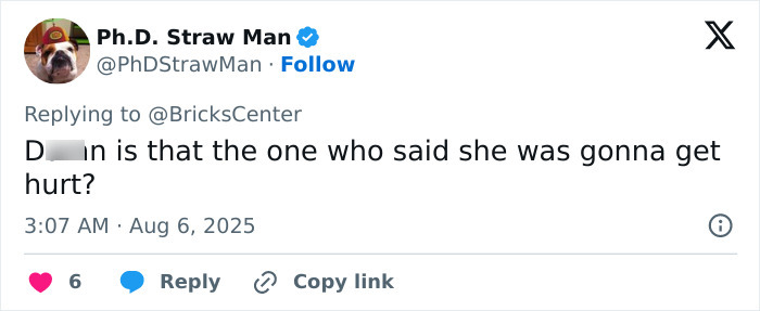 Tweet reacting to viral footage of flying dildo hitting WNBA star during game, sparking hilarious fan responses. Tweet reacting to viral footage of flying dildo hitting WNBA star during game, sparking hilarious fan responses.