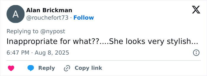 Screenshot of a social media comment defending a Gen Z worker&rsquo;s office dress code as stylish and not inappropriate.