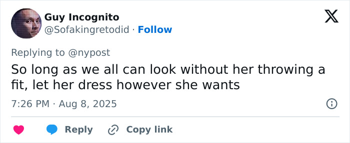 Tweet from user Guy Incognito defending Gen Z worker's office dress code, urging freedom in workplace attire choices.