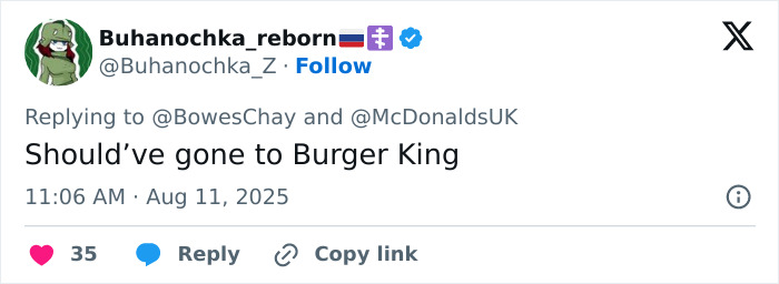 Screenshot of a Twitter reply about a McDonald's policy banning school kids causing mass debate online.