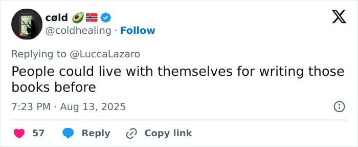 Screenshot of a social media reply discussing the controversy around an entrepreneur using AI to publish books.