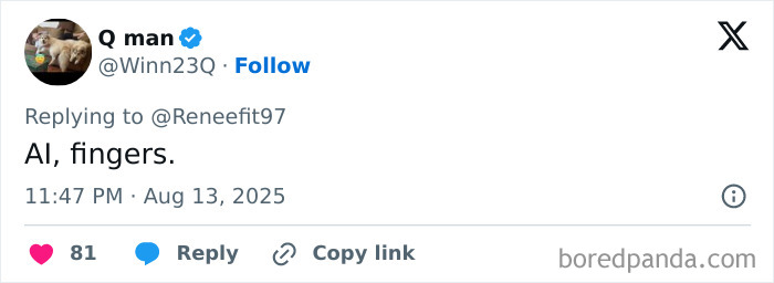 Social media user commenting with short text on eyebrow trends in a viral Miley Cyrus Gucci related post.