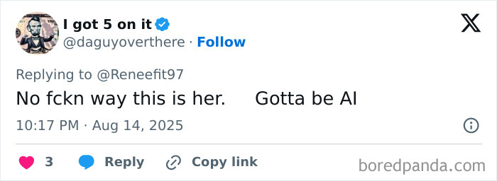 Social media user reacting to viral Miley Cyrus Gucci picture questioning trend of not having eyebrows.