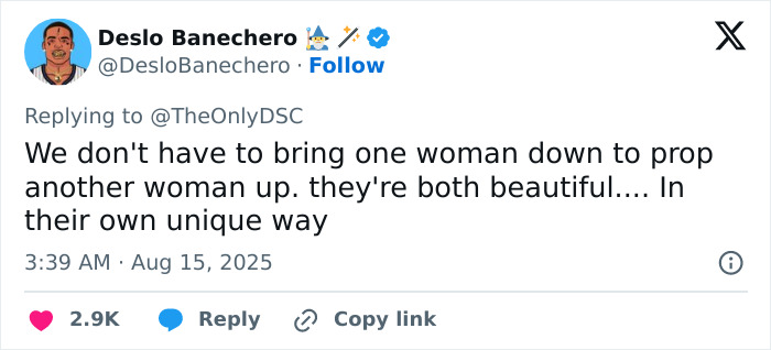 Tweet by Deslo Banechero addressing controversy over Miss Buttaface compared to Zendaya in early 2000s ugliest woman contest. Tweet by Deslo Banechero addressing controversy over Miss Buttaface compared to Zendaya in early 2000s ugliest woman contest.
