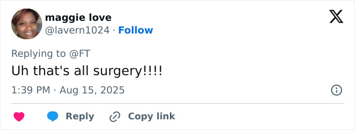 Screenshot of a tweet reacting to Kris Jenner's viral facelift and comments on aging gracefully. Screenshot of a tweet reacting to Kris Jenner's viral facelift and comments on aging gracefully.