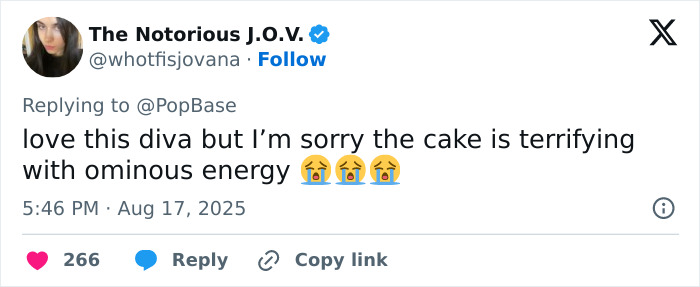 Screenshot of a Twitter reply mentioning a diva with a comment on ominous energy related to Madonna cosmetic advice.