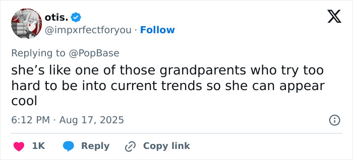 Screenshot of a social media comment about Madonna hitting retirement age and following her 29YO boyfriend&rsquo;s cosmetic advice.