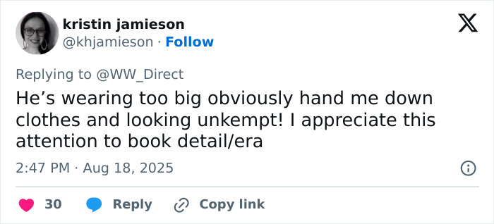 Tweet from a user discussing the unkempt appearance of an actor in deflated Harry Potter series photos. Tweet from a user discussing the unkempt appearance of an actor in deflated Harry Potter series photos.