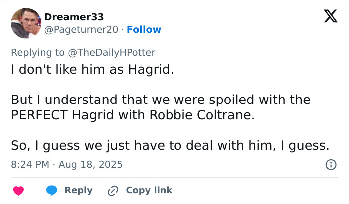 Twitter user sharing mixed reactions about new photos of the actors and set from the Harry Potter series. Twitter user sharing mixed reactions about new photos of the actors and set from the Harry Potter series.
