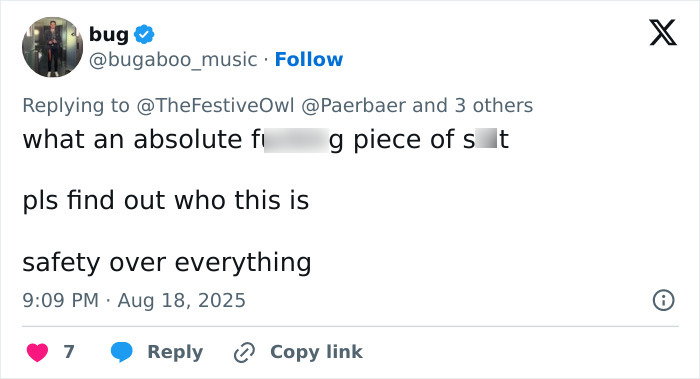 Tweet expressing anger over a mom punched unconscious at concert after drink incident, calling for safety measures.