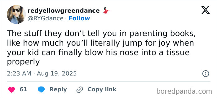 Tweet about parenting joys highlighting humor and relatable moments from kids, featured in a tweets collection.