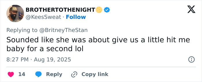 Screenshot of a Twitter reply expressing concern over Britney Spears&rsquo; wild video in a messy house.