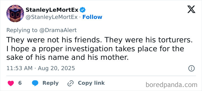 Tweet from StanleyLeMortEx discussing the cruelty and call for investigation after famous streamer passes away live on air. Tweet from StanleyLeMortEx discussing the cruelty and call for investigation after famous streamer passes away live on air.