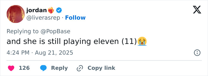 Screenshot of a tweet reacting to Millie Bobby Brown&rsquo;s baby adoption debate, mentioning her age and acting career.