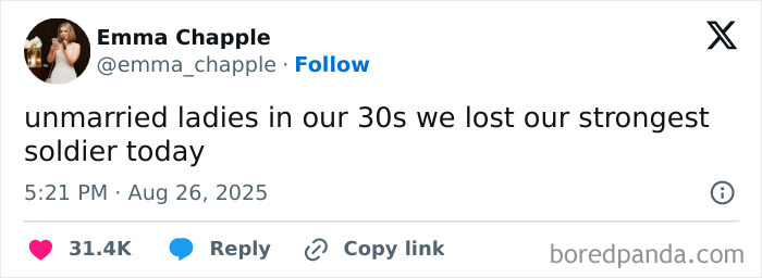 Screenshot of a tweet mentioning losing the strongest soldier, related to Taylor Swift engagement memes and reactions.