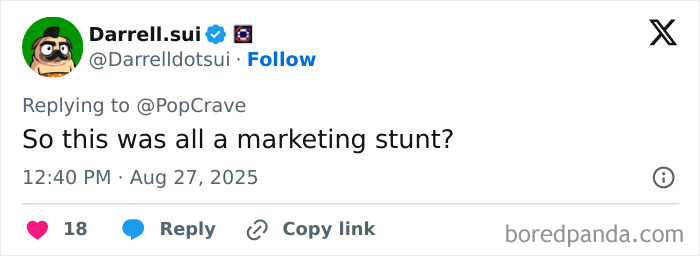 Screenshot of a tweet questioning if Taylor Swift's engagement is a marketing stunt after Travis Kelce's new ad release.